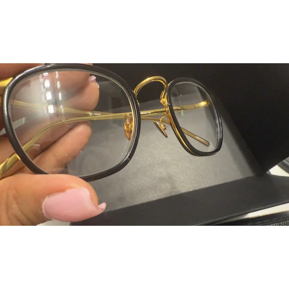 Unisex Linda Farrow Optical Glasses Black/Gold One Size LFL562 optical - Picture 7 of 14